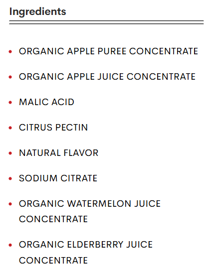 *6 PACK* Organic Sour Apple Watermelon Fruit Leather Wrap